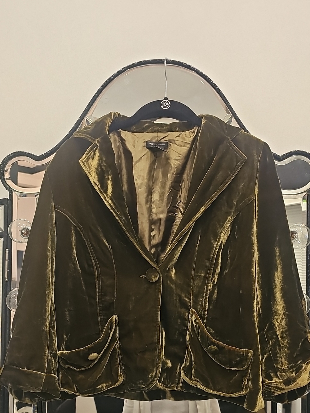 Autograph Olive Green Velvet Blazer Jacket